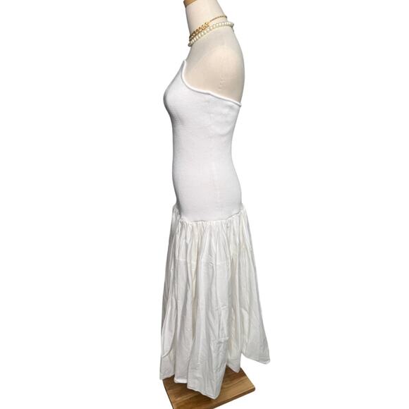 Alexis Kamali Dress stretch white midi aline bride bridal size large L - Picture 8 of 16